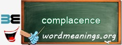 WordMeaning blackboard for complacence